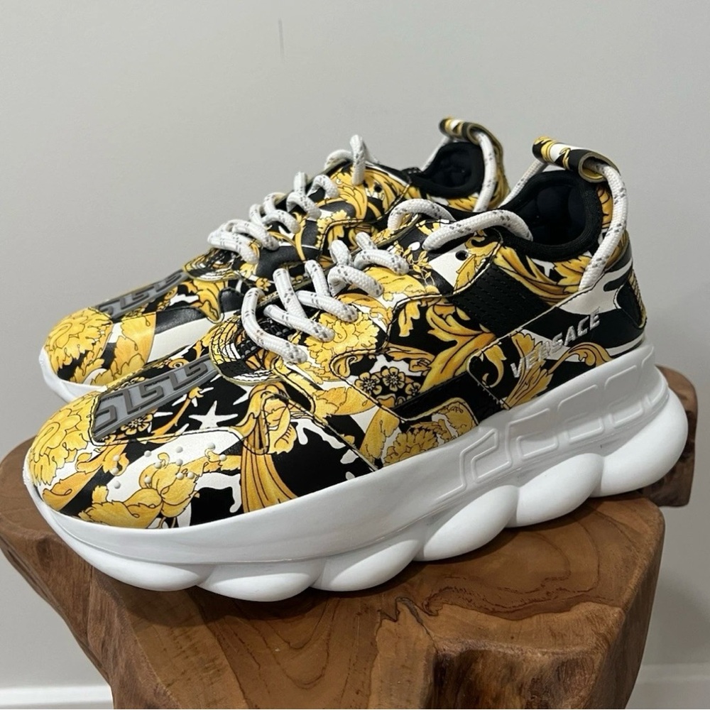 Versace Chain Reaction Baroque Women's Sneakers Size US 8.5 EU 38.5